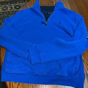 NAUTICAL SIZE LARGE MENS ROYAL BLUE 1/4 ZIP SWEATSHIRT.